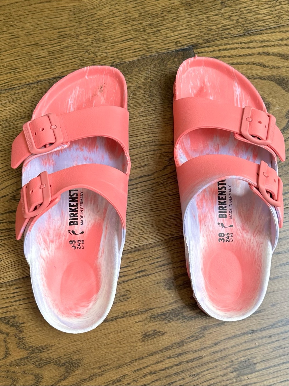 Birkenstock Arizona Essentials Slide Sandal - Women's Tie Dye Pink White